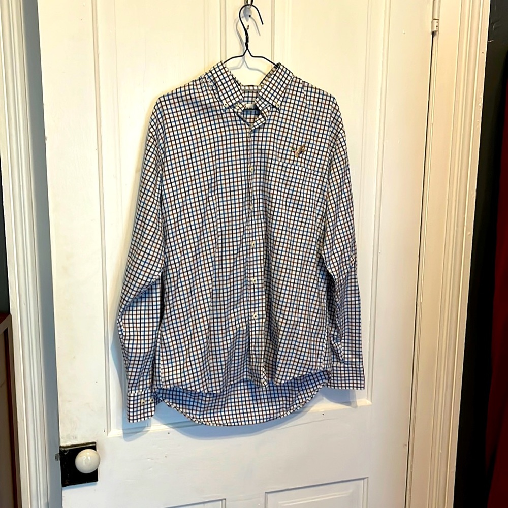 Peter Millar Stretch Gingham Button Down Large